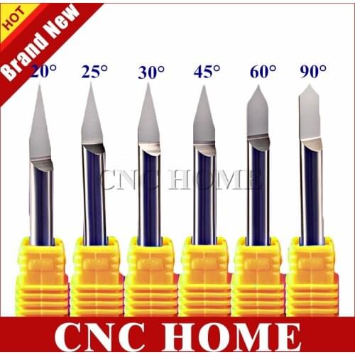1pc 6MM Shank 20 30 45 60 90 Angle Flat Bottom CNC Milling Cutter Wood V Shape Carbide Engraving Bits woodworking cnc router bit