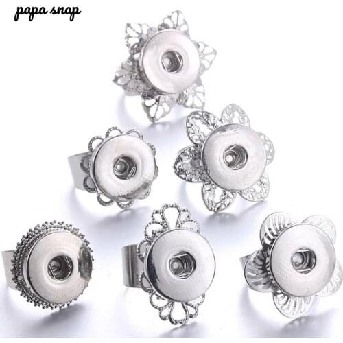 New snaps Jewelry 18mm buttons Ring 18mm metal snap buttons Rings adjustable flexible snap button Jewelry dropshipping