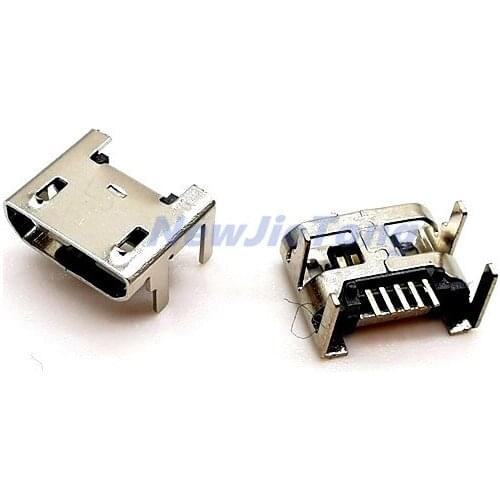 20pcs Micro USB Connector 5pin Seat Jack Four Legs 5P Inserting Plate Seat Mini USB Connector 5P B Type