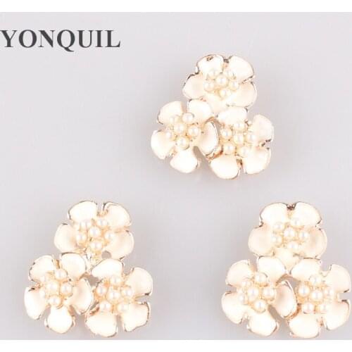 Korea fashion exquisite Flower Pearl Wedding Women Brooch Pins Jewelry accessories for scraft DIY accessories 10pcs/lot MYQB005