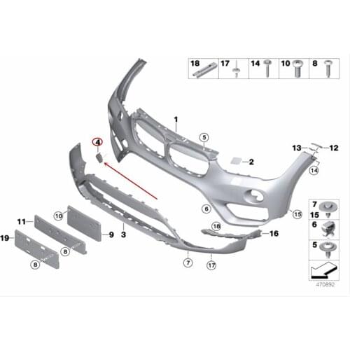 Front bumper trailer cover Traction hook cover Suitable for F48 F49 X1mer ced es-be nz2016 Trailer cover Front bumper Hook cover