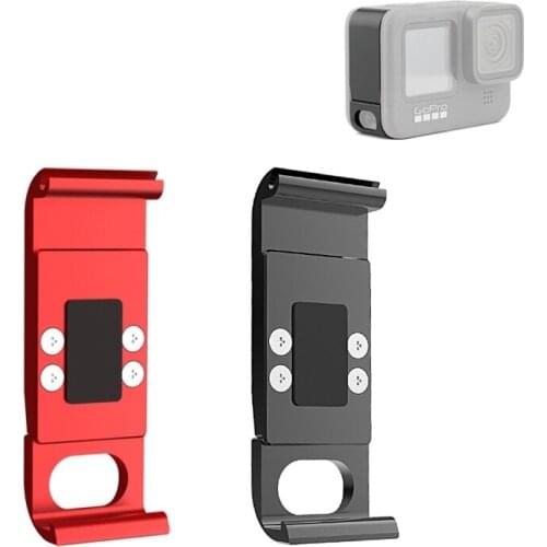 Metal Battery Cover Rechargeable Side Cover AccessoriesMetal Battery Side Interface Cover For GoPro hero9 Black Red