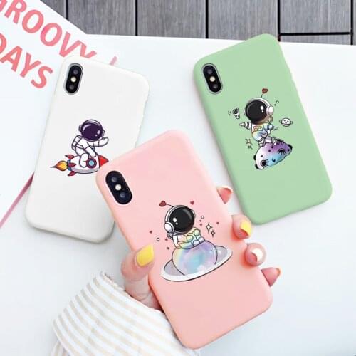 Cute Cartoon Astronaut Space Phone Case For iPhone 6s 7 8 Plus SE 2020 12 11 Pro MAX XS MAX XR X Soft Silicone Back Cover Fundas
