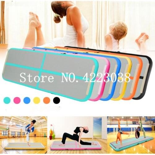 Blow Up Gymnastics Mat 3x1x0.2m Gymnastics Air Track Mat Inflatable for Home Use, Cheerleading, Beach with Pump Free Shipping