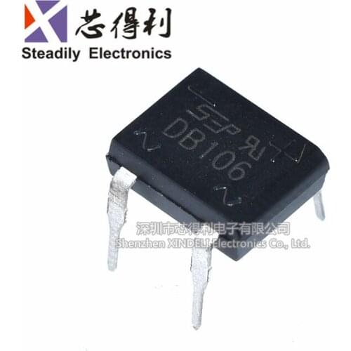 10pcs/lot Brand New & Original DB106 Dip-4 1A 600V Bridge Rectifier Bridge Rectifier
