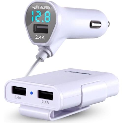 Front and rear charger car with voltage monitoring mobile phone charger 2.4A5 color hsc-600d