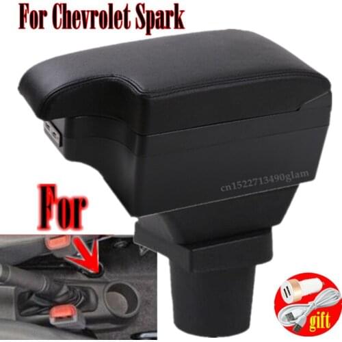 For Chevrolet Spark armrest box universal car center console modification accessories double raised with USB