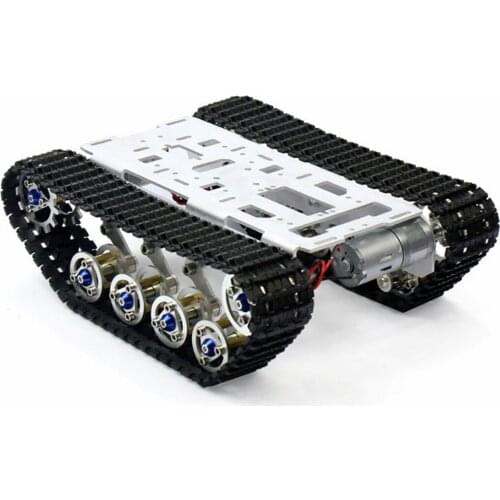 DIY Assembly Smart Shock Absorption Crawler Tank Chassis Stem Kit for Arduino Remote Control Robot Platform - Silver Kit