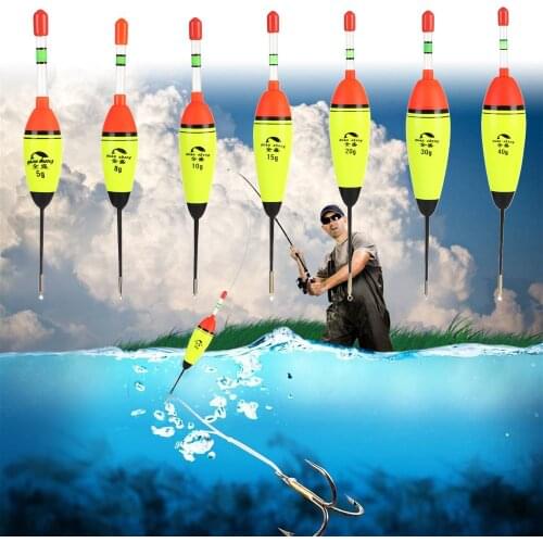 1Pc 5g 8g 10g 15g 20g 30g 40g EVA Luminous Fishing Float Long Vertical Night Lighting Fishing Floats Bobber Light Stick Bobber