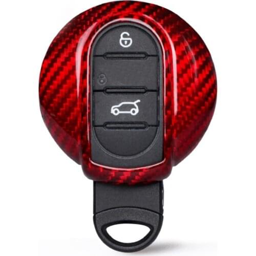 T-Carbon Fiber Look Smart Key Fob Case Bag Shell Holder Key Cover For BMW Mini Cooper F54 F55 F56 2014 2015 2016