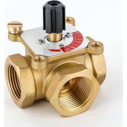 Three-way brass ball valve DN20 DN25 Adjustable flow (requires matching adjustable actuator)