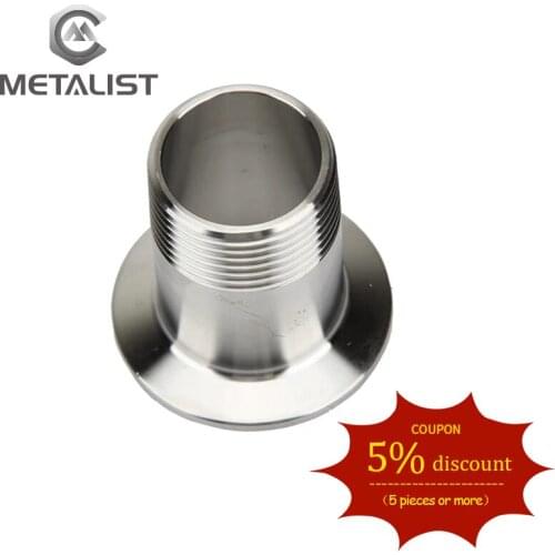 METALIST 1-1/4" DN32 Stainless Steel SS304 Sanitary Male Threaded Ferrule OD 50.5 Pipe Fitting fit for 1.5" Tri Clamp