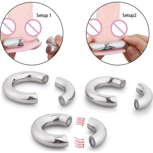 Heavy Male Metal Ball Scrotum Stretcher Delay ejaculation BDSM Sex Toy men Magnetic Stainless Steel Penis Bondage Lock Cock Ring