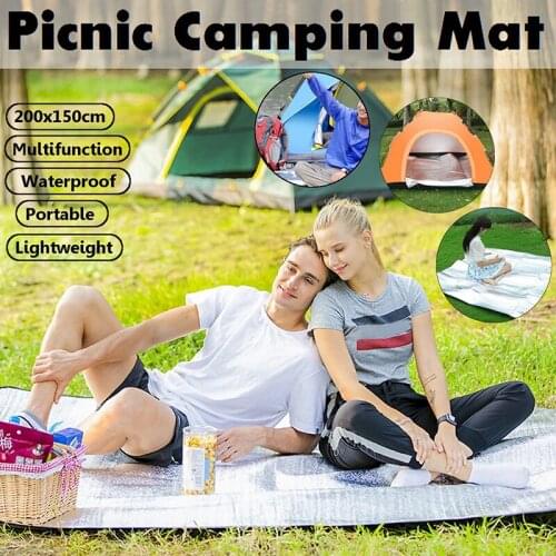 Ultralight Waterproof Camping Mat Picnic Blanket Beach Mattress Sleeping Pad Aluminum Foil EVA Foam Mat Outdoor Tent Mat