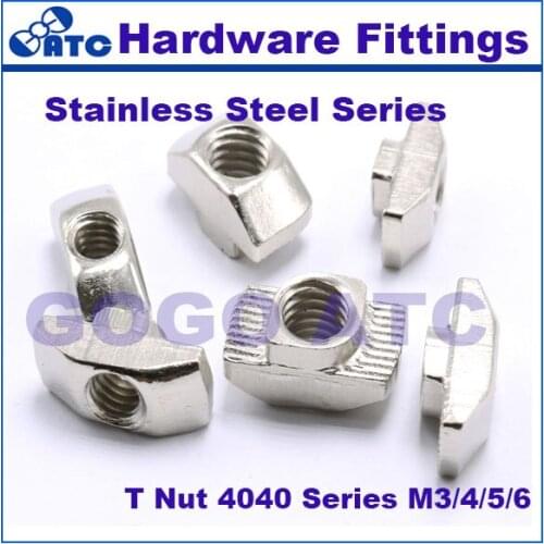 High quality 50pcs/lot European standard hammer T nut for Stainless Steel 304 Material 4040-M3/4/5/6