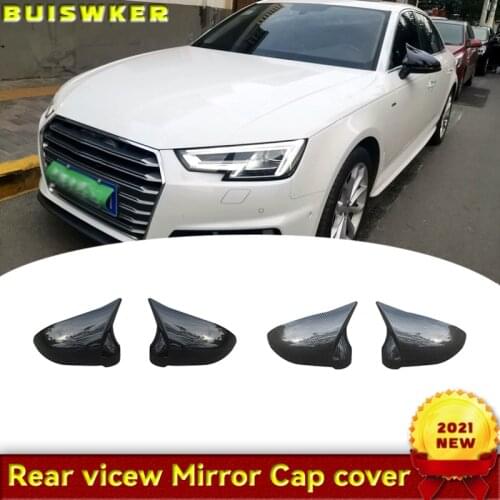 Black Side Wing Mirror Caps For Audi A4 A5 B9 2017 2018 2019 S4 S5 RS5 allroad Quattro replace Covers (Glossy Pearl Black)