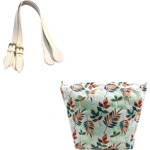 One set classic insert with 65 cm pu leather handles inner pocket linning waterproof insert for obag eva bag women handbag tote