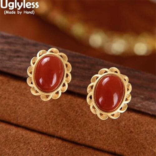 Uglyless Curved Twist Garland Studs Earrings for Women Oval Jade Agate MINI Earrings Natural Gemstones 925 Silver Brincos Bijoux