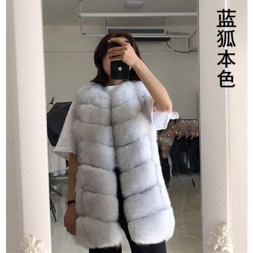 New fox fur leather fur vest long section 2019 womens outerwear coats female autumn and winter coat