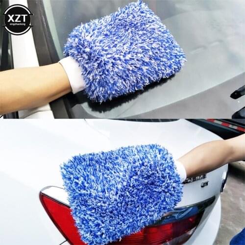 1pcs Car Maximum Mitt High Density Auto Wash Cloth Ultra Super Absorbency Car Sponge Plush Glove Microfiber Cleaning Towel