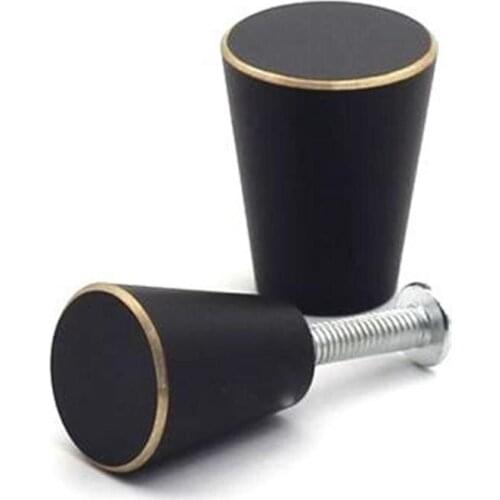 1pc Solid Black Knob Brass Knob Drawer Knobs Pulls Cupboard Handles Dresser Pull Cabinet Handle Pull Gold Circle Modern Style