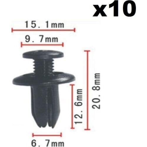10x For Honda Screw expansion buckle Aperture: 7mm / Nylon Retainer Clip Brand New