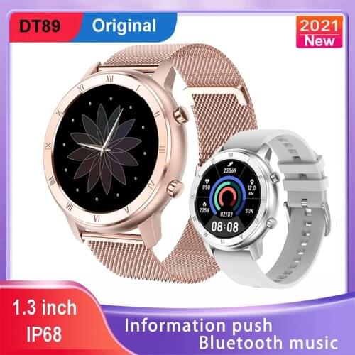2021 new DT89 Smartwatch IP68 Waterproof Smart Bluetooth Call ECG Blood Pressure Men 1.3inch Full Touch Screen Fitness Tracker