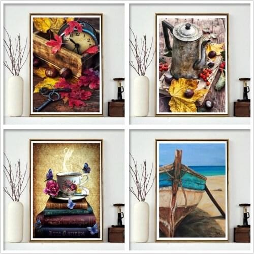 5D diamond painting DIY full diamond embroidery kit Nostalgic classic mosaic handmade home decoration ornaments hanging painting