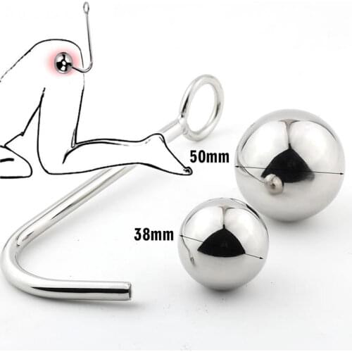 Anal Beads Plug Butt Anus Dilator Anal Hook Prostate Massage Gay Metal Buttplug with Balls For Women And Men Pornographic Toys