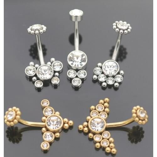 14G Bar Cute Ball Crytal Top Eagle Dragonfly Belly Piercing Zircon Animal Paw Belly Button Rings Stud Earring Navel Body Jewelry