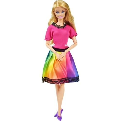Colorful Color Short Sleeve Daily Wear Clothing Doll Clothes Accessories for 12 Inch Doll Wardrobe Homemade Dress Girl Toys #38