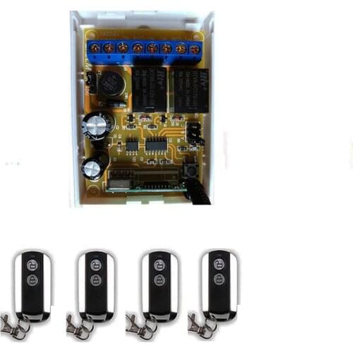 DC12V DC24V 2CH Wireless Remote Control Switch System Receiver&2 Keys metal waterproof Remote/lamp/ window/Garage Doors shutters