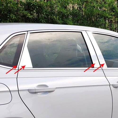 8pcs for POLO PLUS 2019 Middle column Decorative cover Stainless steel