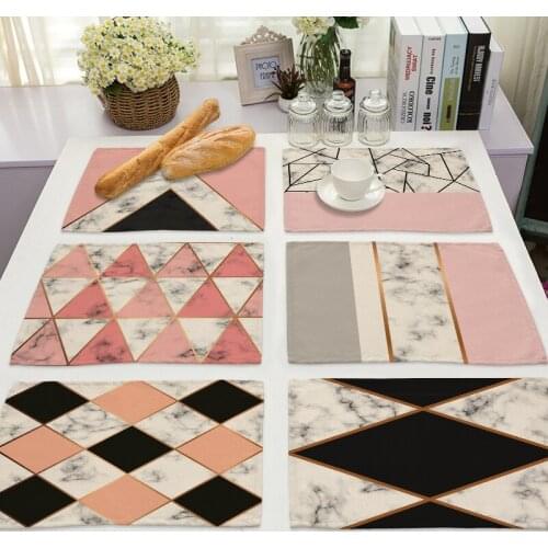 Geometric striped lattice placemats for dining table placemat place mats pink kitchen accessories kitchen accessories kitchen