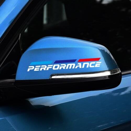 2pcs M Power Performance car rearview mirror sticker for BMW 1 3 4 5 7 Series GT X1 X3 X4 X5 X6 F15 F16 F18 F10 F25 F30 F31 F34
