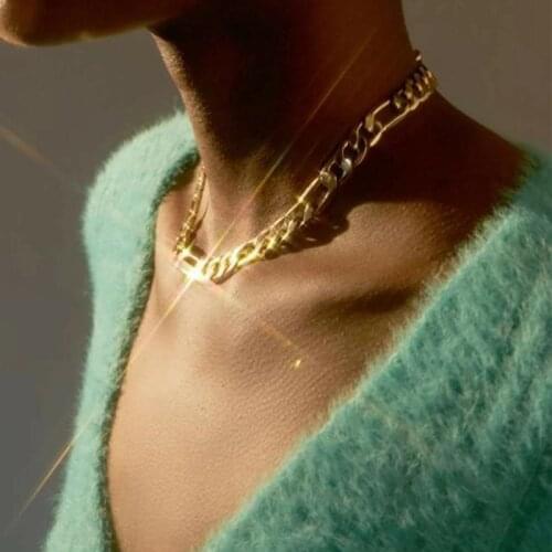 LIMARIO Gold Chain Necklace Chokers For Women Gold Color Geometric Pendant Necklaces Boho Maxi Statement Party Jewelry