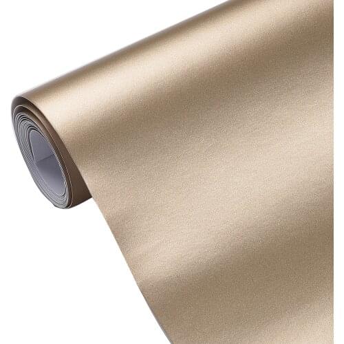 Matt Matte Stain Light Gold Car PVC Vinyl Wrap Champagne Gold Film Auto Interior Decals Sheet Laptop Phone Sticker