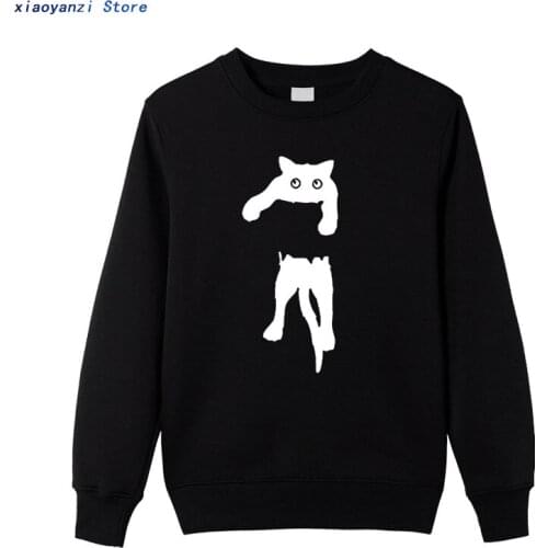Men cotton cat print Mens Sweatshirts casual Man o-neck Pullovers Hoodies EUU-054
