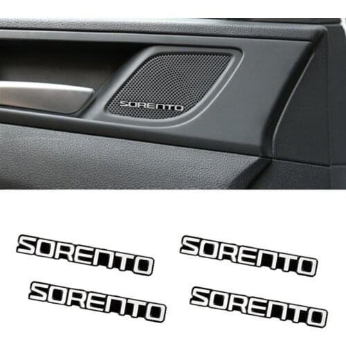 4pcs car audio decorate 3D Aluminum Badge Emblem Sticker For KIA SORENTO 2017 2018 Accessories Car Styling