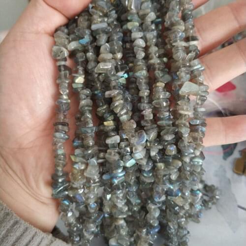 Natural Gray Labradorite Stone Loose Beads High Quality 5-8mm Chip Irregular Shape Necklace Bracelet Jewelry Accessories a482