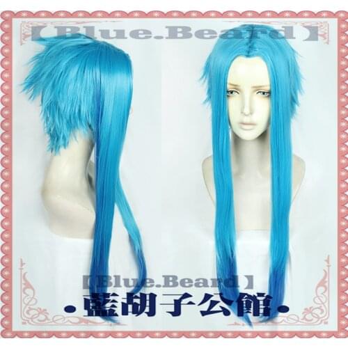 New Game Cosplay Witch Maya Wig 70cm Sky Blue Synthetic Hair Heat Resistant Headwear Halloween Wig Cosplay + Free Wig Cap
