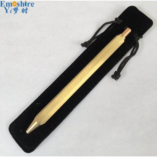 New Stationery Automatic Ballpoint Pen Hexagonal Drawing Press Copper Roller Ball Pen Ballpoint Pen Without Pencil Case P286