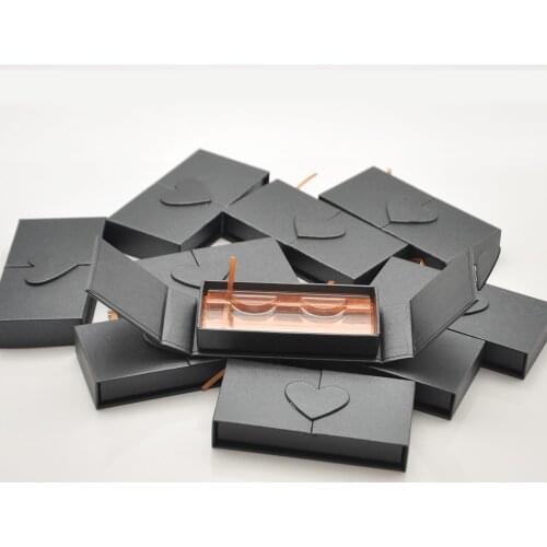Wholesale False Eyelashes Package Eyelash Packaging Black Heart Box Custom Logo Lash Boxes Packaging Mink Lashes Makeup Case