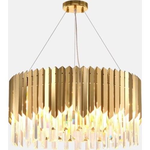 Luxury Living Room Lustre Shiny Gold Steel E14 Led Pendant Light Indoor Lighting Luminaria Led Pendant Lamparas Fixtures