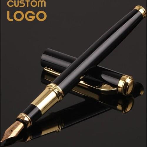 Custom Logo pen Metal Fountain Pen Nice Touch Feeling Writing Pens Luxury School Student Personalized Office Business Gift Pens