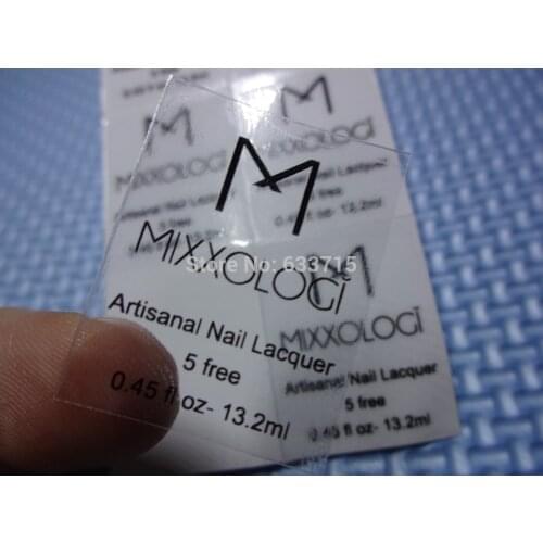 Self adhesive transparent customized clear PVC sticker label printing with NO MOQ