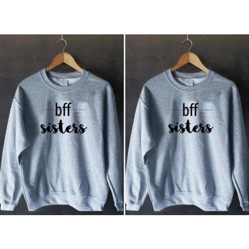 Skuggnas New Arrival Best friend Pullover Fashion Couples Sweatshirt Long Sleeved Tumblr Jumper Crew Neck bff Clothing Dropship