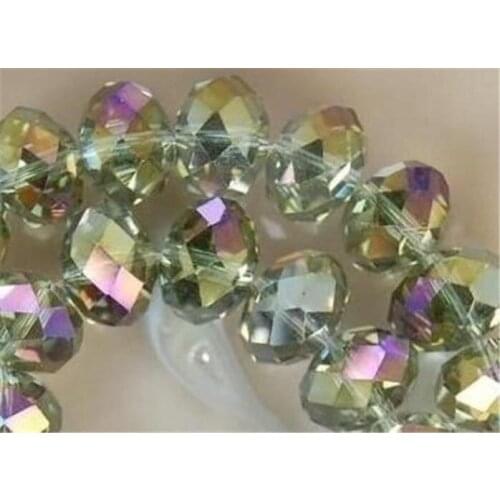 T8209 3X4mm Faceted Green AB+ colorful glass Crystal beads!Natural Shitou Fit For Making Bracelet&Necklace DIY Jewelry wholesale