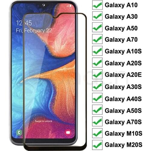 9D Protective Glass For Samsung Galaxy A10 A30 A50 A70 A10S A20E A20S A30S A40S Screen Protector A50S A70S M10S M30S Glass Film