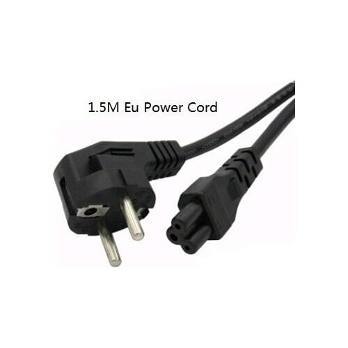 1.5M 0.35KG Europe EU 3 Prong 2 Pin AC Laptop Power Cord Adapter Cable Black